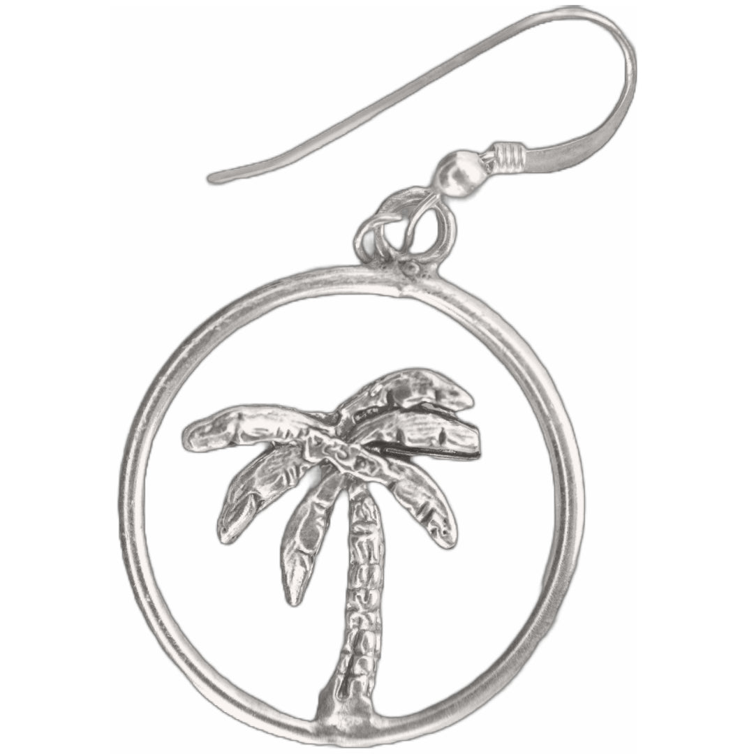 Palm Tree in Loop Earrings